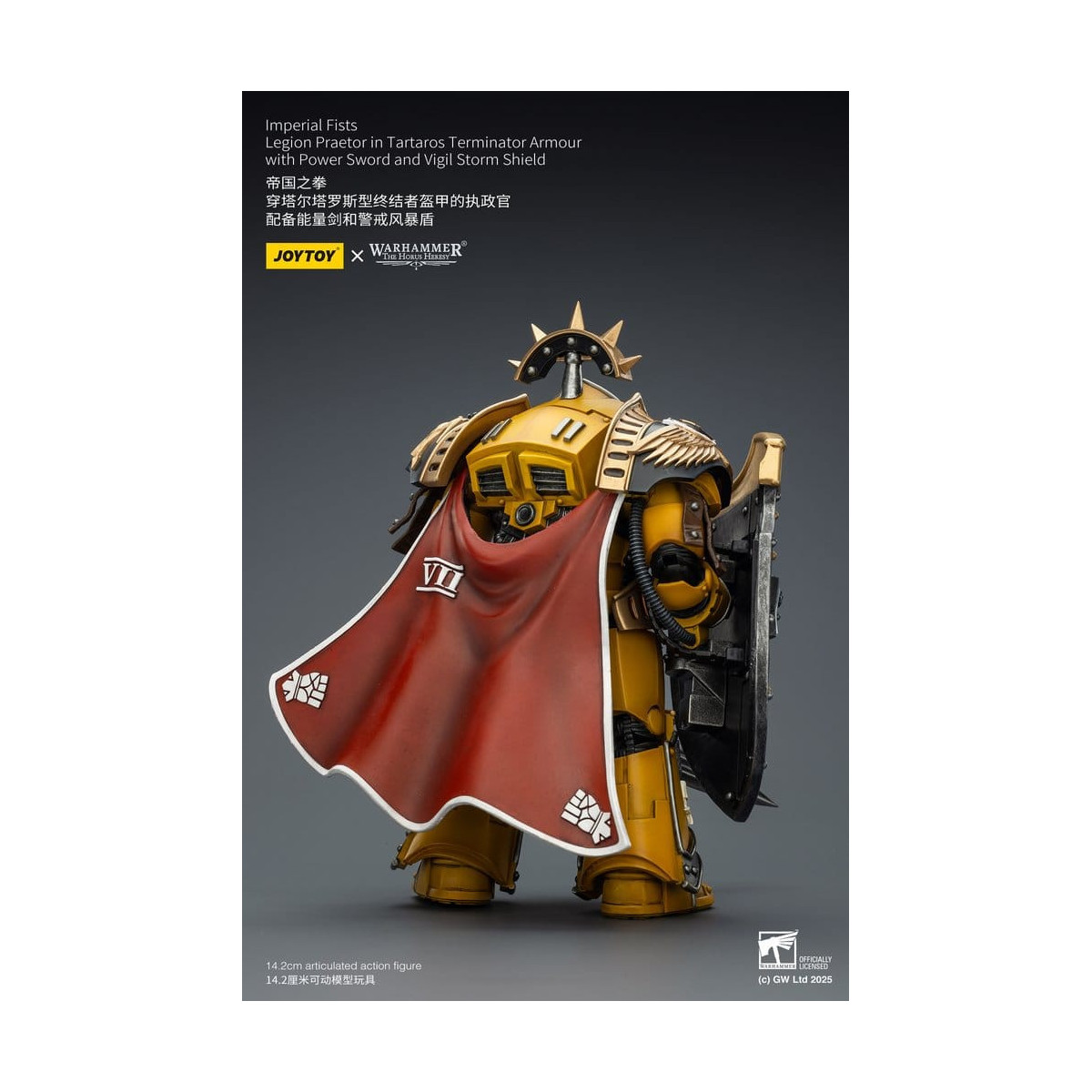 Joytoy - Warhammer - Imperial Fists - Pretor de la Legión con Armadura de Tartaros Terminator con Espada de Poder y Escudo de To