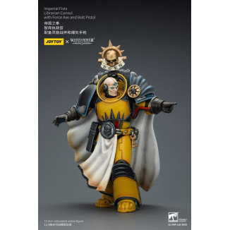 Joytoy - Warhammer - Imperial Fists - Bibliotecario Cónsul con Hacha de Fuerza y Pistola de Proyectiles 1/18