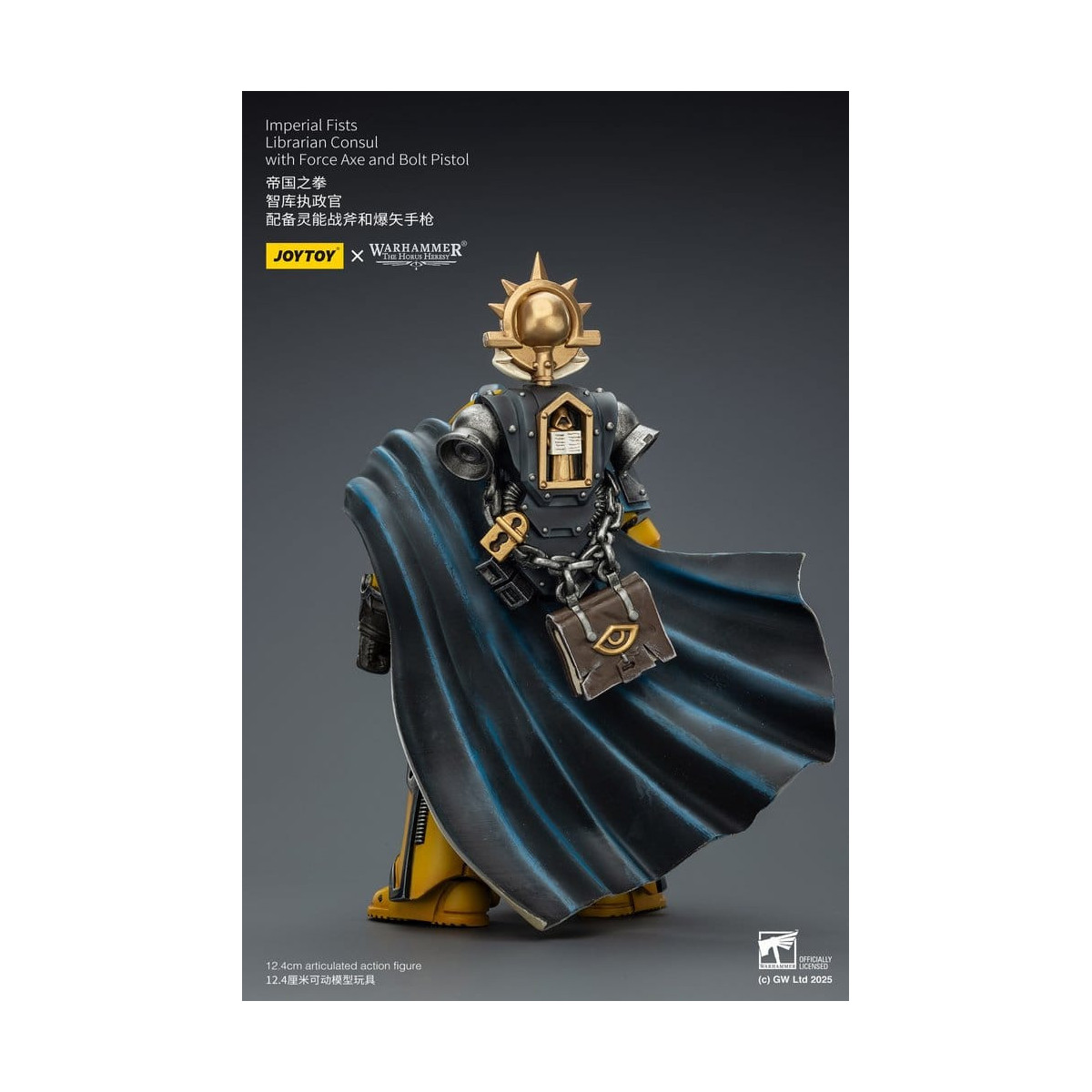 Joytoy - Warhammer - Imperial Fists - Bibliotecario Cónsul con Hacha de Fuerza y Pistola de Proyectiles 1/18