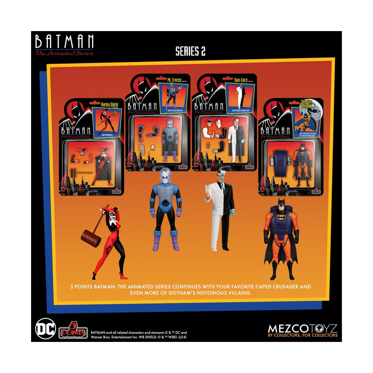 Mezco 5 Puntos - DC Comics Batman: The Animated Series - Deluxe Boxset 4 personajes - Serie 2