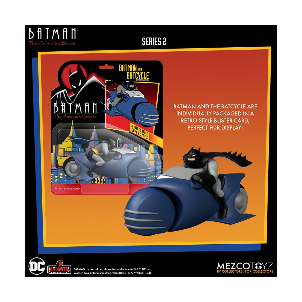 Mezco 5 Puntos - DC Comics Batman: The Animated Series - Batman & Batcycle - Serie 2