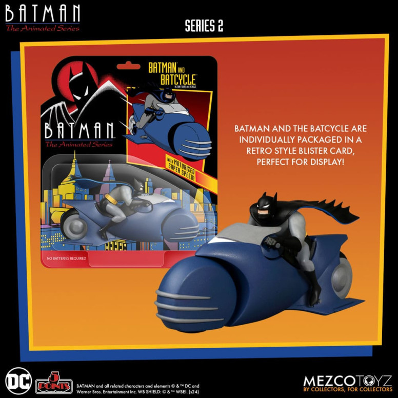 Mezco 5 Puntos - DC Comics Batman: The Animated Series - Batman & Batcycle - Serie 2