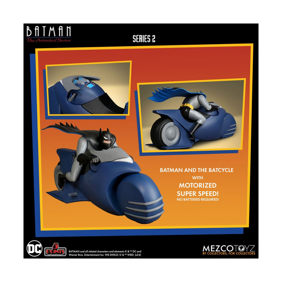 Mezco 5 Puntos - DC Comics Batman: The Animated Series - Batman & Batcycle - Serie 2