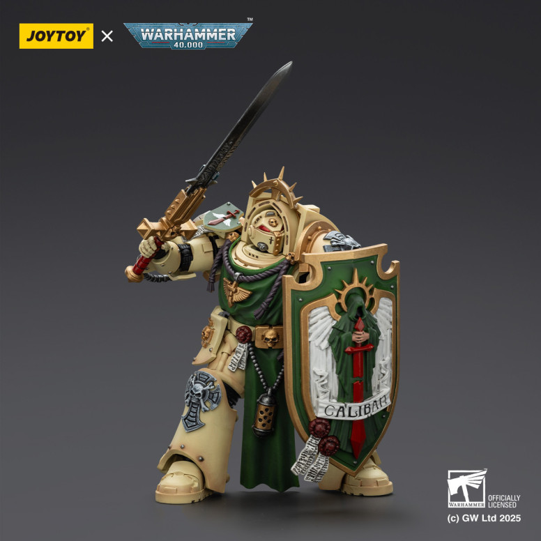 JoyToy Space Marines - Dark Angels - Caballero Alamuerte con Espada de Poder Escudo de Tormenta y homer teletransportador 1/18 -