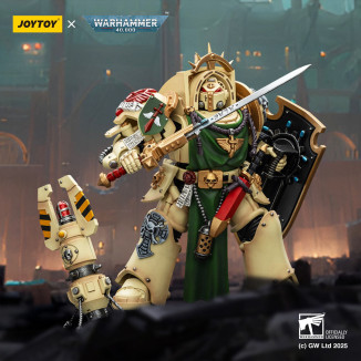 JoyToy Space Marines - Dark Angels - Caballero Alamuerte con Espada de Poder Escudo de Tormenta y homer teletransportador 1/18 -