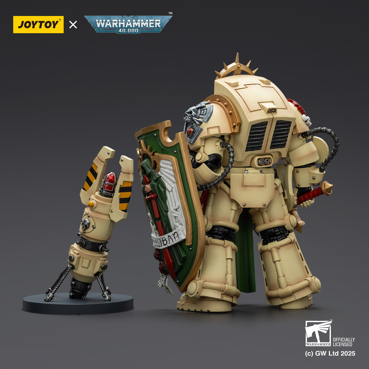 JoyToy Space Marines - Dark Angels - Caballero Alamuerte con Espada de Poder Escudo de Tormenta y homer teletransportador 1/18 -