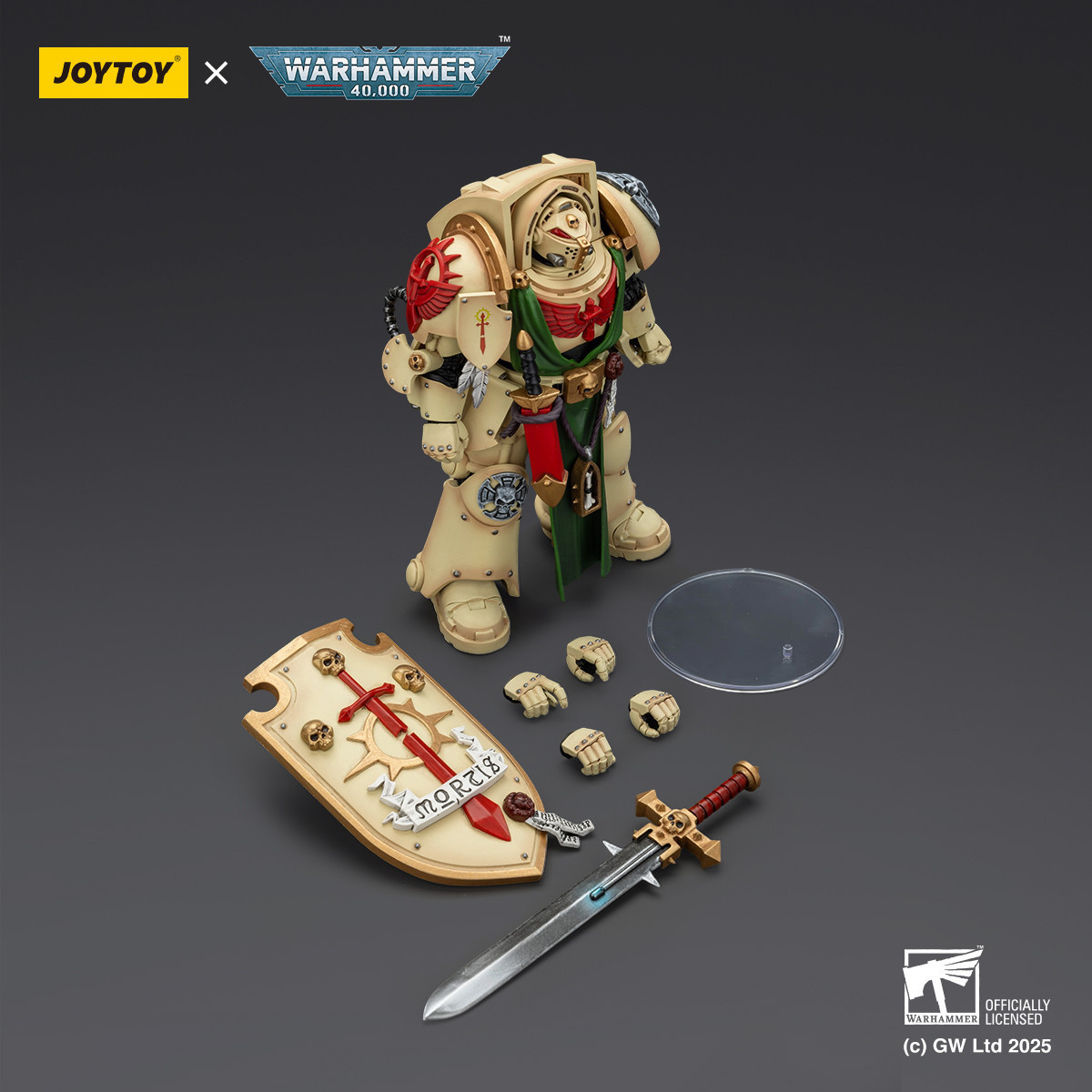 JoyToy Space Marines - Dark Angels - Caballero Alamuerte con Espada de Poder Tormenta y Escudo 1/18 - Warhammer 40k
