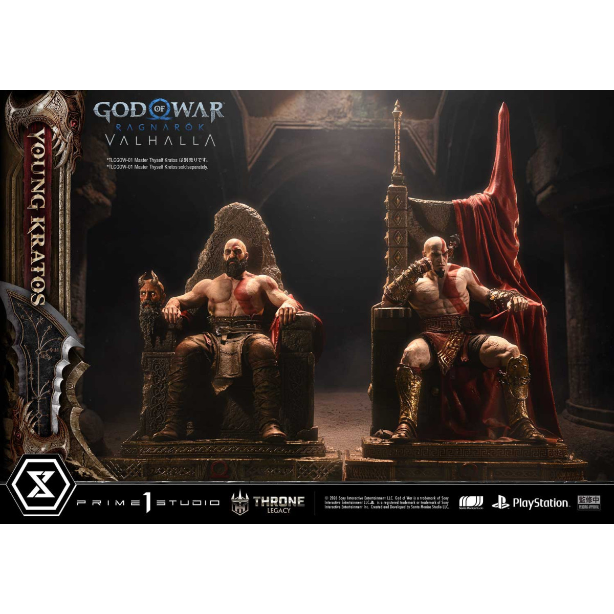 Prime 1 Studio - God of War ragnarok Valhalla - YOUNG KRATOS Bonus Version - Throne Legacy 1/3