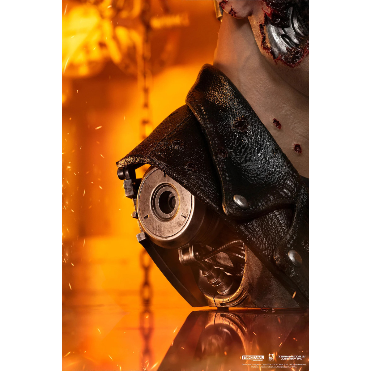 Pure Arts Terminator 2 T-800 Modelo 101 Arte Dañado en Batalla La Máscara