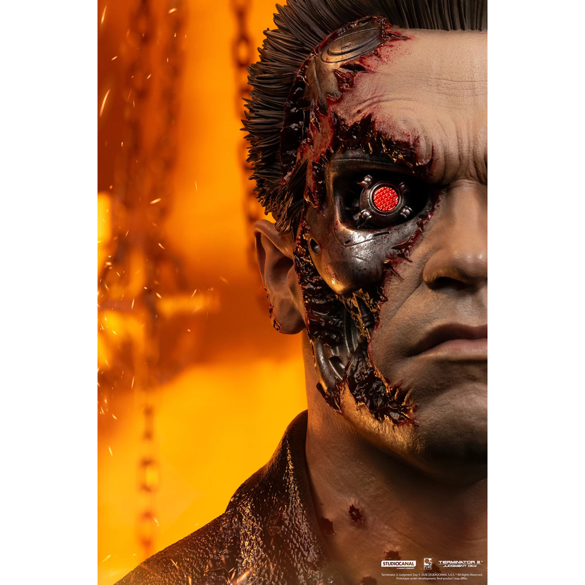 Pure Arts Terminator 2 T-800 Modelo 101 Arte Dañado en Batalla La Máscara