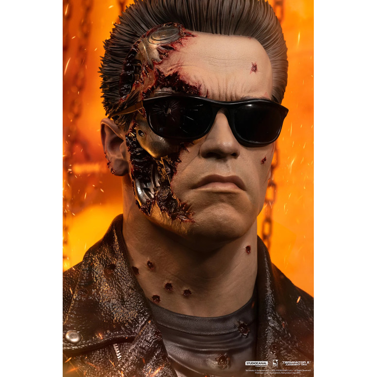 Pure Arts Terminator 2 T-800 Modelo 101 Arte Dañado en Batalla La Máscara