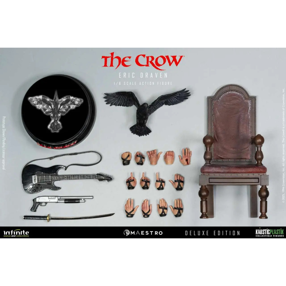 Infinite Statue X Kaustic Plastik - Maestro - Eric Draven Figura de Acción de Lujo Edición de Lujo 1/6 - El cuervo