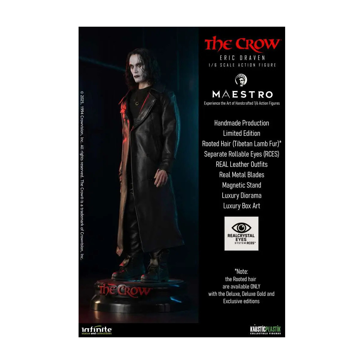 Infinite Statue X Kaustic Plastik - Maestro - Eric Draven Figura de Acción de Lujo Edición de Lujo 1/6 - El cuervo