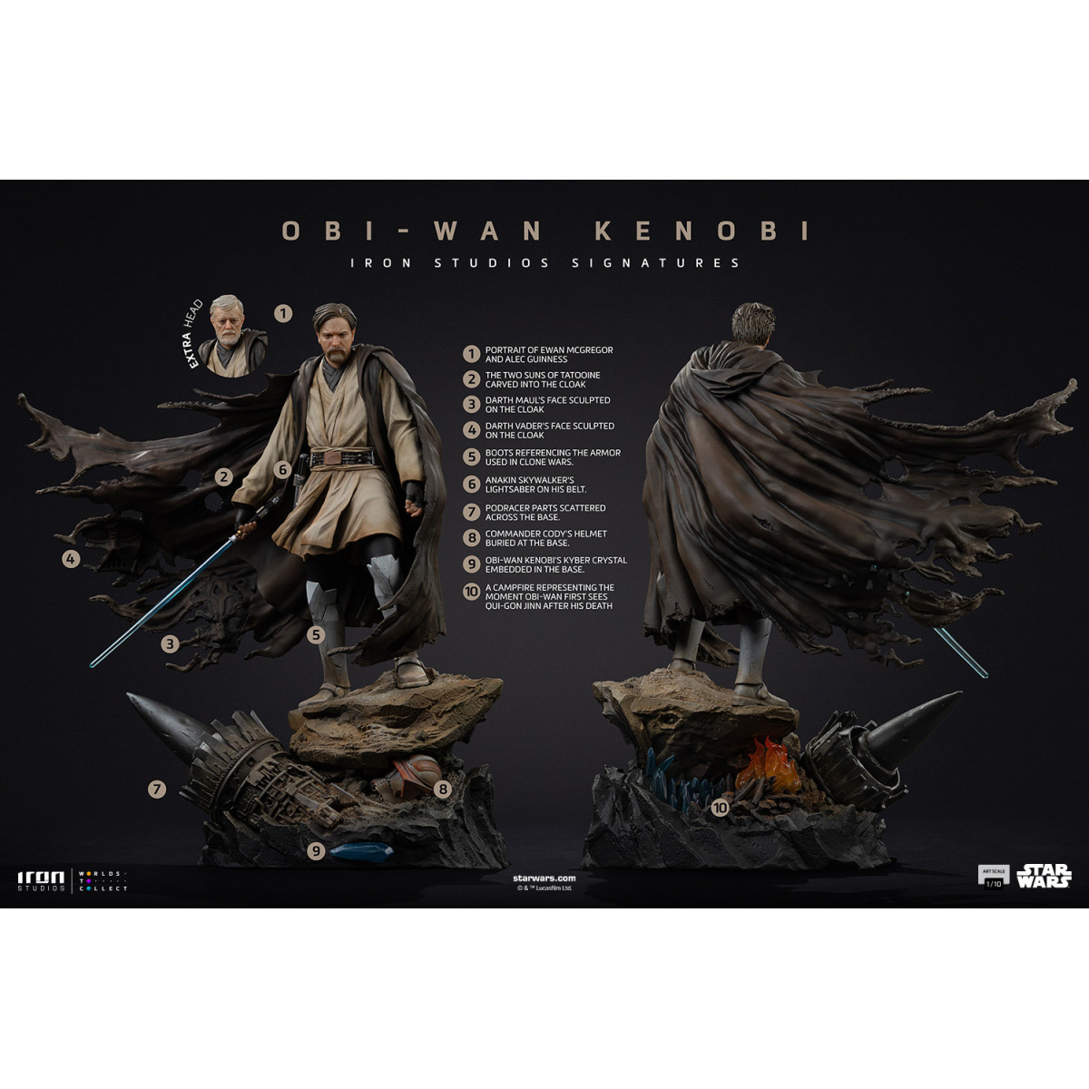Iron Studios Star Wars - Firma Obi-Wan Kenobi Art Scale 1/10