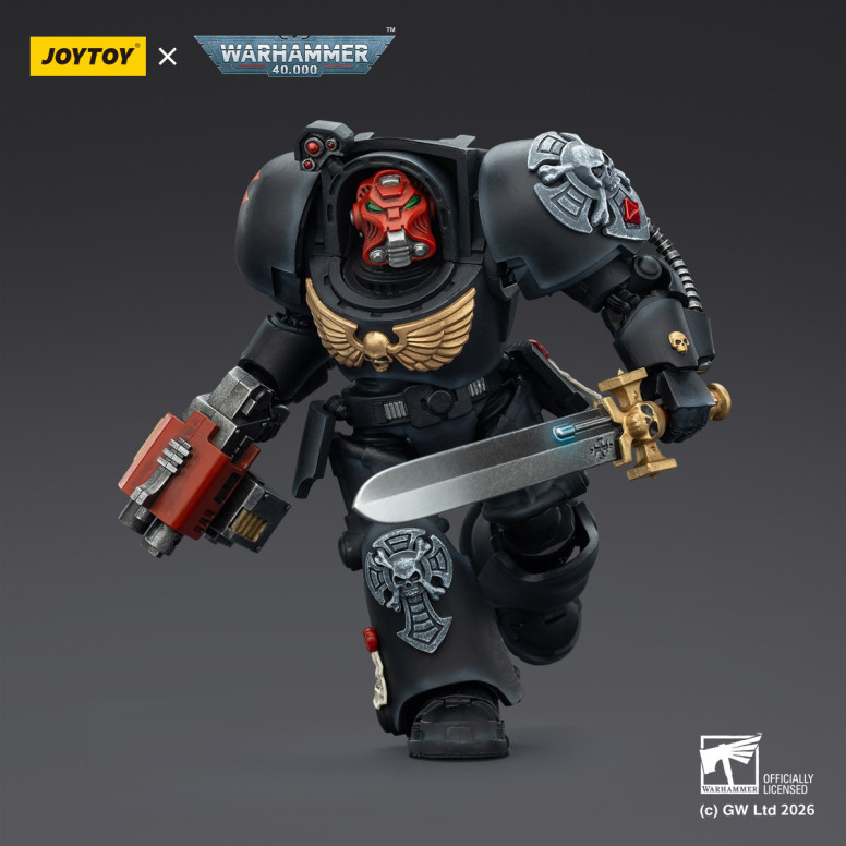 JoyToy Space Marines - Black Templars -Terminator 1 con Power Sword y Storm Bolter 1/18 - Warhammer 40K