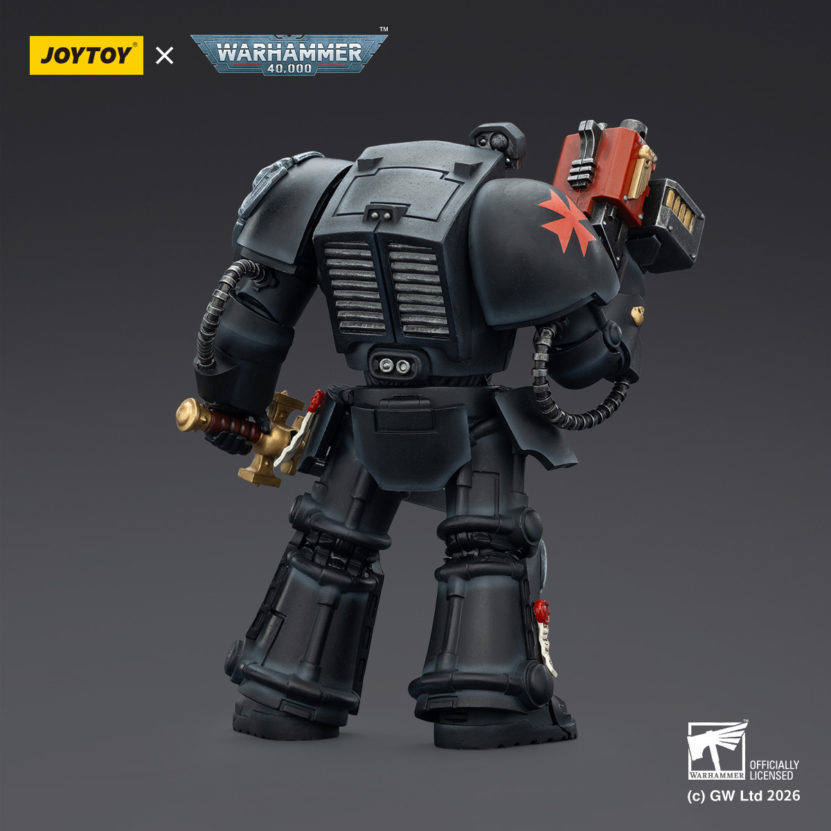 JoyToy Space Marines - Black Templars -Terminator 1 con Power Sword y Storm Bolter 1/18 - Warhammer 40K