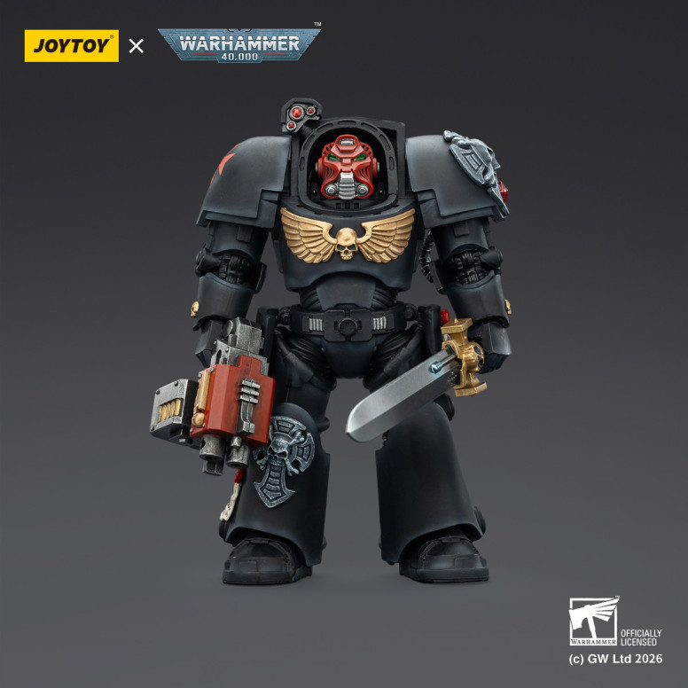 JoyToy Space Marines - Black Templars -Terminator 1 con Power Sword y Storm Bolter 1/18 - Warhammer 40K