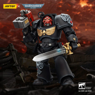 JoyToy Space Marines - Black Templars -Terminator 1 con Power Sword y Storm Bolter 1/18 - Warhammer 40K