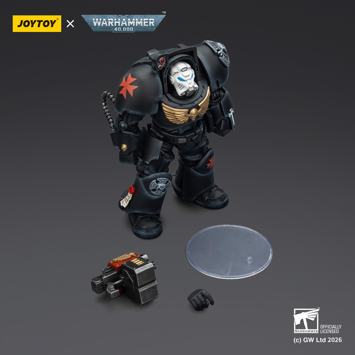 JoyToy Space Marines - Black Templars -Terminator 2 con Power Fist y Storm Bolter 1/18 - Warhammer 40K