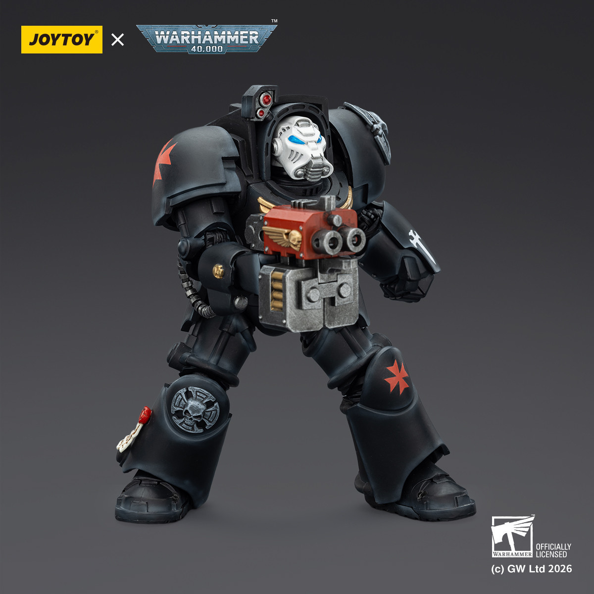 JoyToy Space Marines - Black Templars -Terminator 2 con Power Fist y Storm Bolter 1/18 - Warhammer 40K