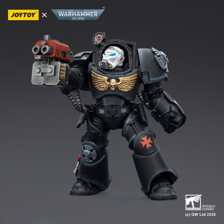 JoyToy Space Marines - Black Templars -Terminator 2 con Power Fist y Storm Bolter 1/18 - Warhammer 40K