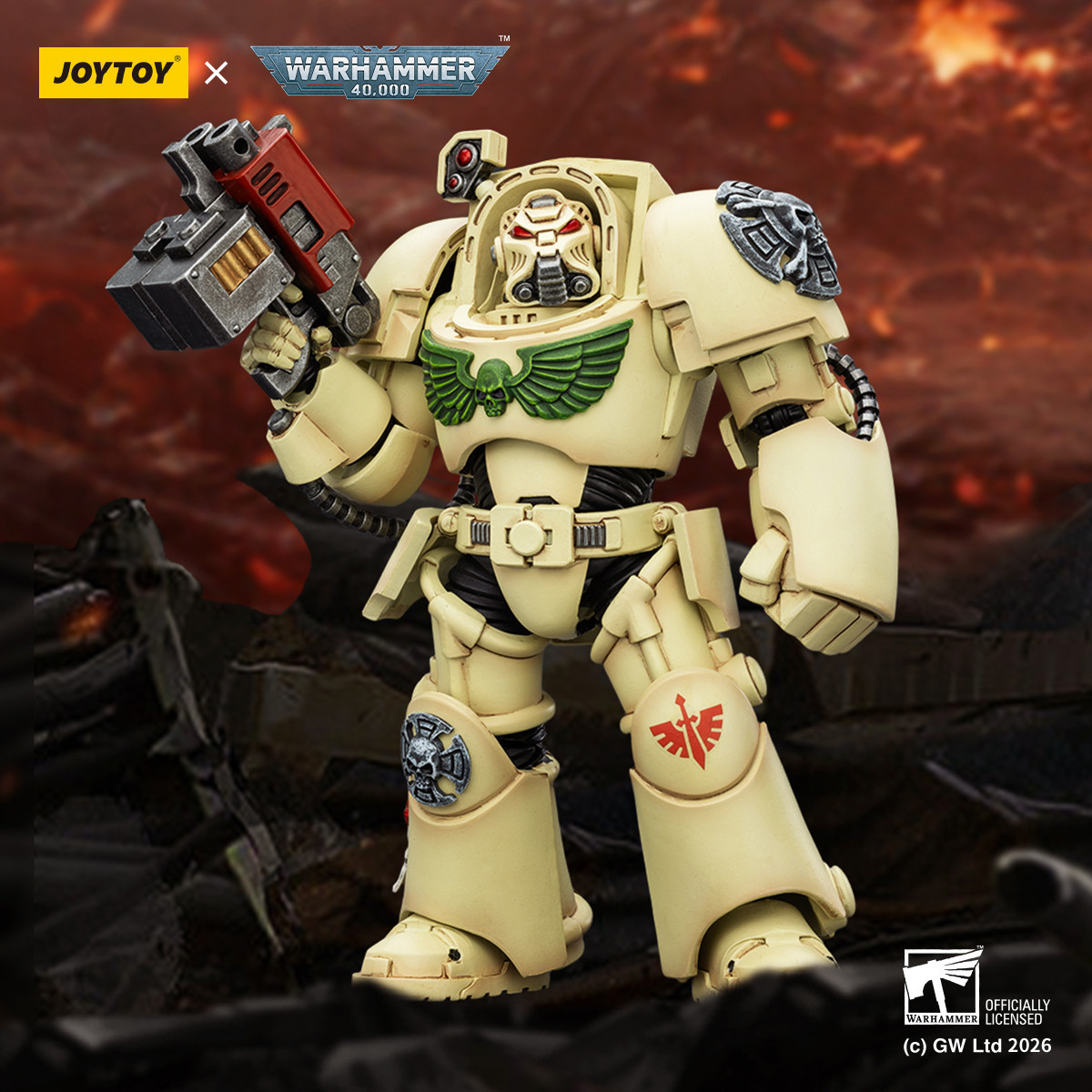 JoyToy Space Marines - Dark Angels - Deathwing Terminator 2 con Puño de Poder y Storm Bolter 1/18 - Warhammer 40k