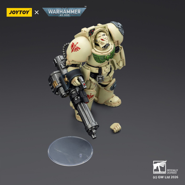 JoyToy Space Marines - Dark Angels - Deathwing Terminator 3 con Puño de Poder y Cañón de Asalto 1/18 - Warhammer 40k
