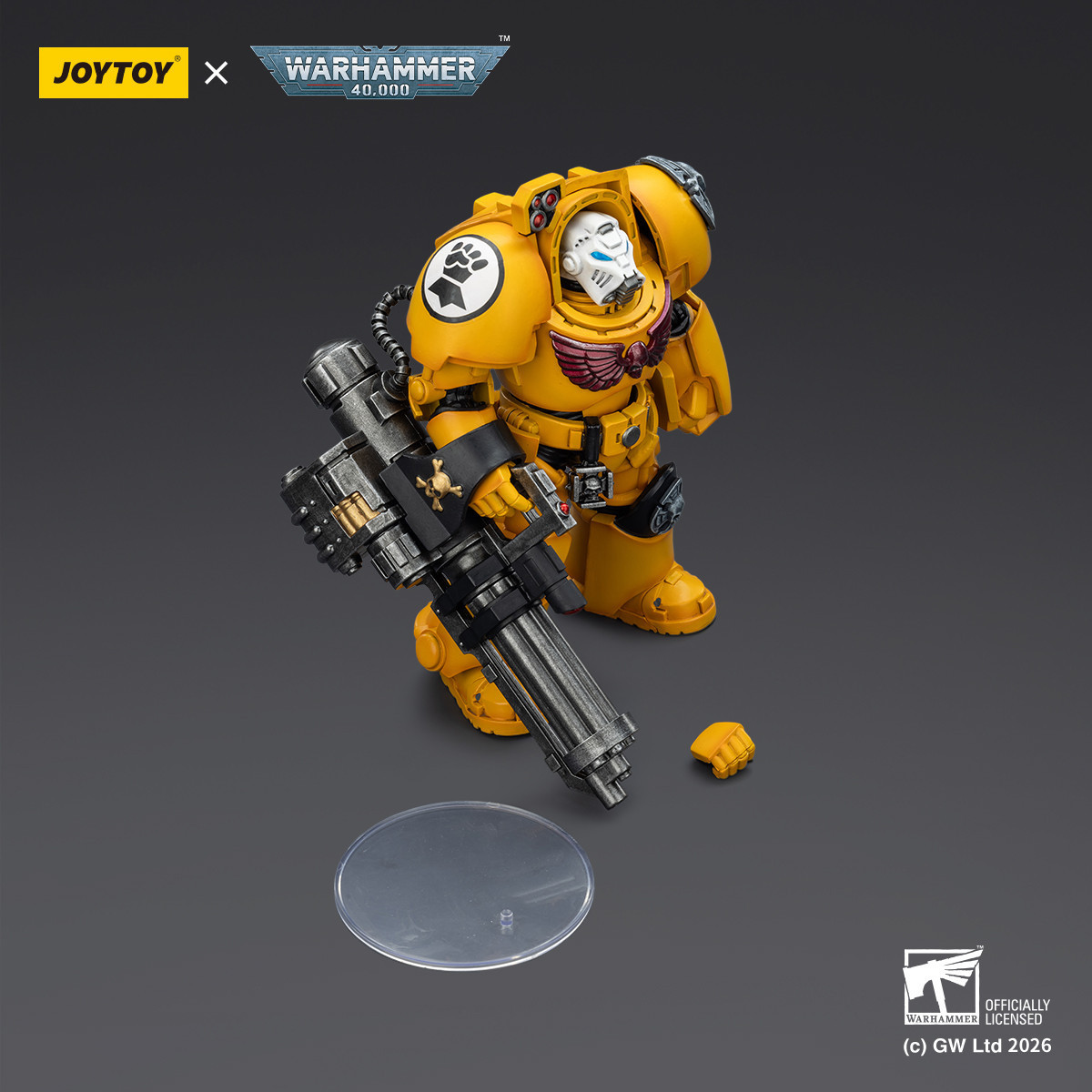JoyToy Space Marines - Imperial Fists - Terminator 3 con Puño de Poder y Cañón de Asalto 1/18 - Warhammer 40k