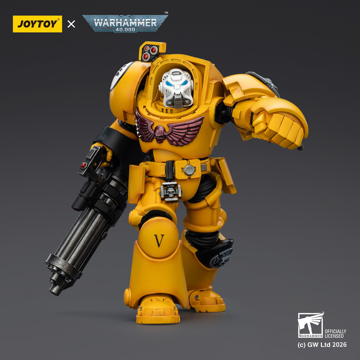 JoyToy Space Marines - Imperial Fists - Terminator 3 con Puño de Poder y Cañón de Asalto 1/18 - Warhammer 40k