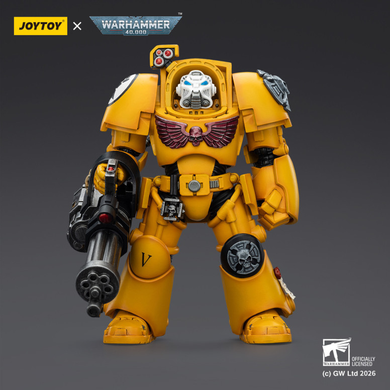 JoyToy Space Marines - Imperial Fists - Terminator 3 con Puño de Poder y Cañón de Asalto 1/18 - Warhammer 40k