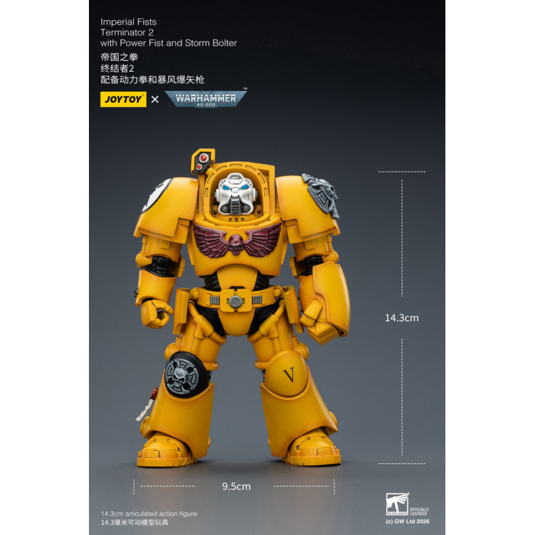 JoyToy Space Marines - Imperial Fists - Terminator 2 con Power Fist y Storm Bolter 1/18 - Warhammer 40k