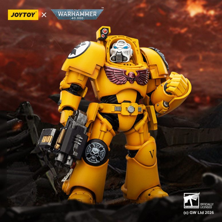JoyToy Space Marines - Imperial Fists - Terminator 2 con Power Fist y Storm Bolter 1/18 - Warhammer 40k