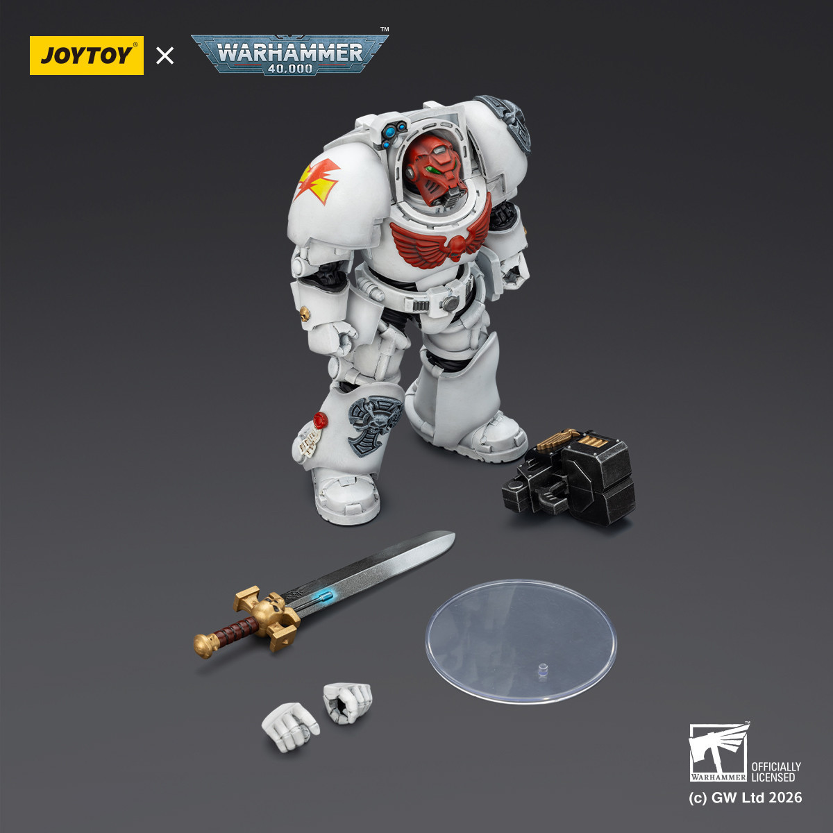 JoyToy Space Marines - White Scars - Terminator 1 con Power Sword y Storm Bolter 1/18 - Warhammer 40k