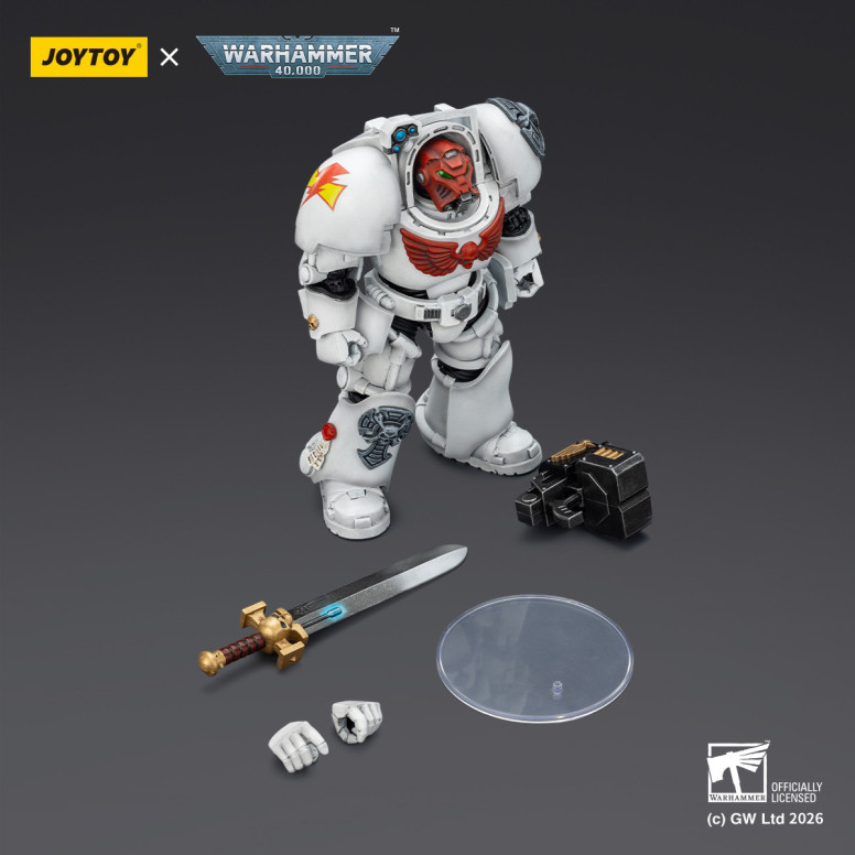 JoyToy Space Marines - White Scars - Terminator 1 con Power Sword y Storm Bolter 1/18 - Warhammer 40k