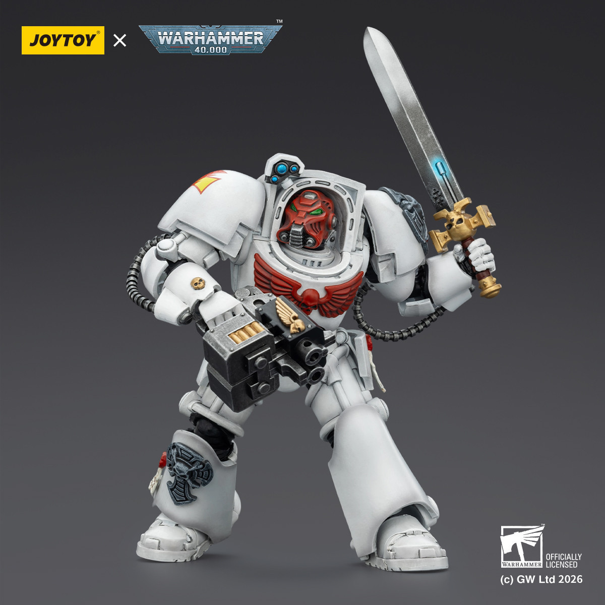 JoyToy Space Marines - White Scars - Terminator 1 con Power Sword y Storm Bolter 1/18 - Warhammer 40k