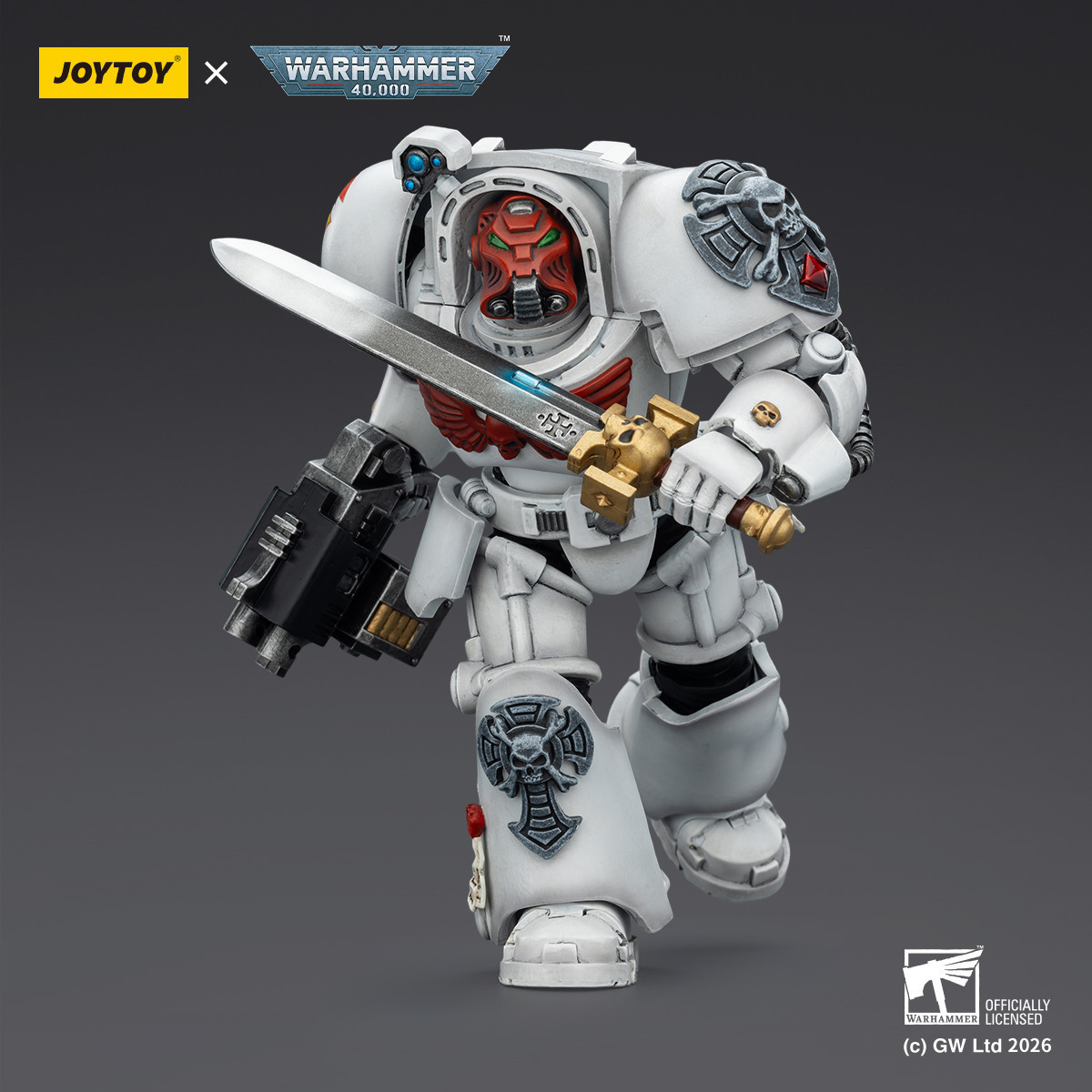 JoyToy Space Marines - White Scars - Terminator 1 con Power Sword y Storm Bolter 1/18 - Warhammer 40k