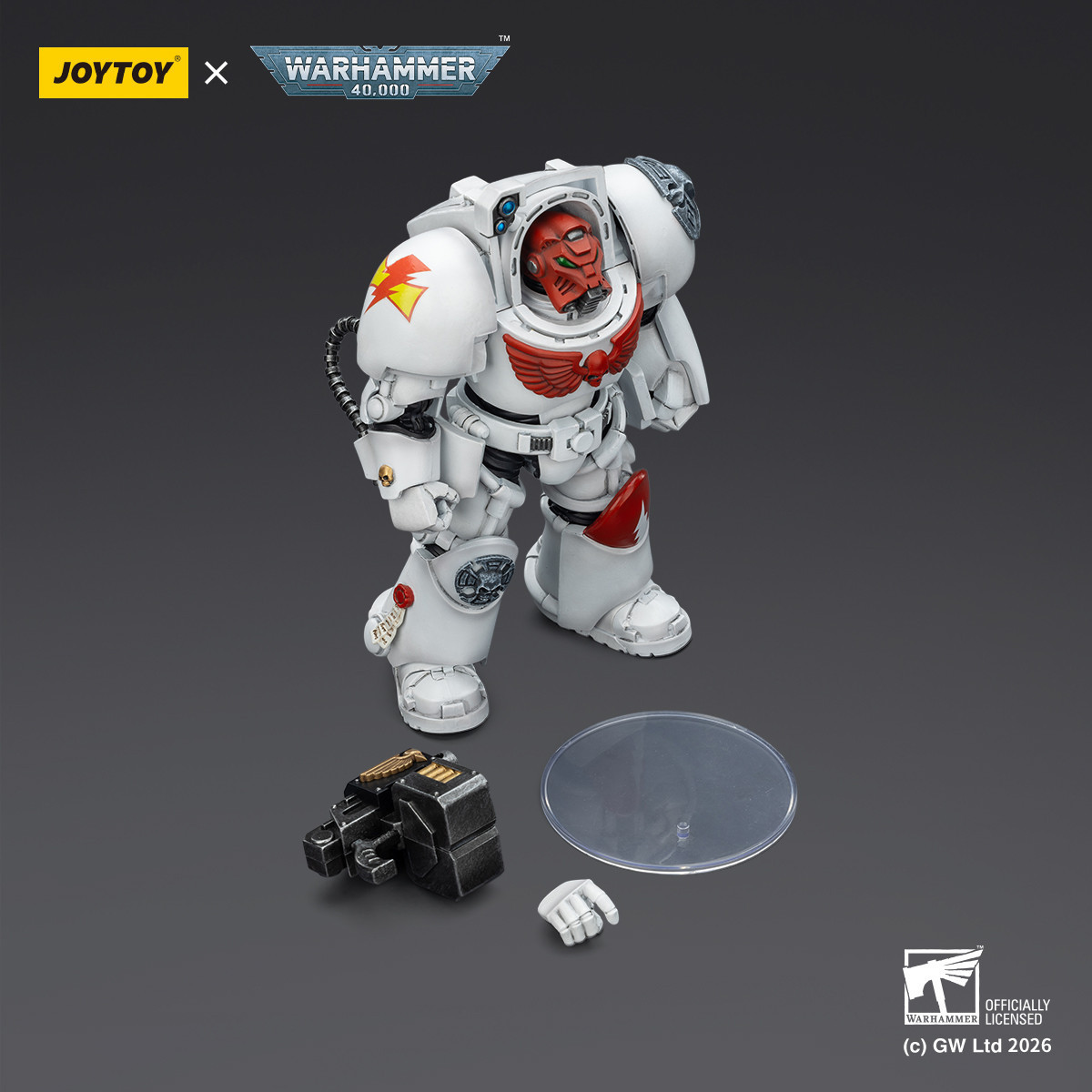 JoyToy Space Marines - Cicatrices Blancas - Terminator 2 con Puño de Poder y Storm Bolter 1/18 - Warhammer 40k