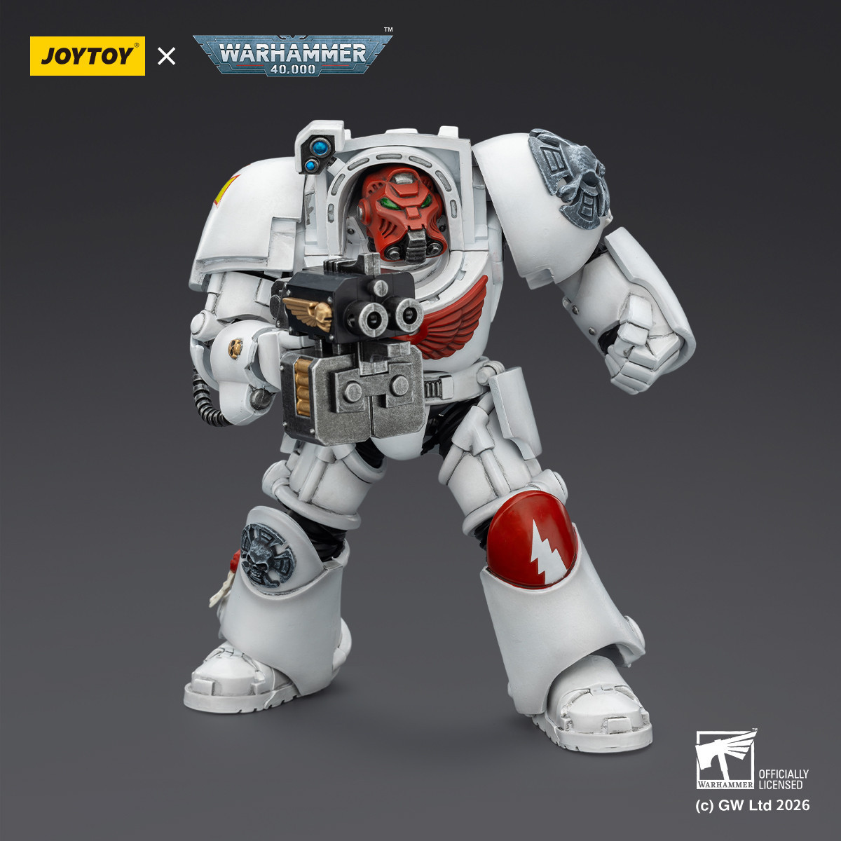 JoyToy Space Marines - Cicatrices Blancas - Terminator 2 con Puño de Poder y Storm Bolter 1/18 - Warhammer 40k
