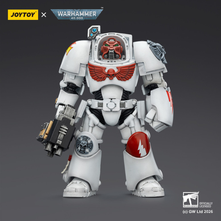 JoyToy Space Marines - Cicatrices Blancas - Terminator 2 con Puño de Poder y Storm Bolter 1/18 - Warhammer 40k