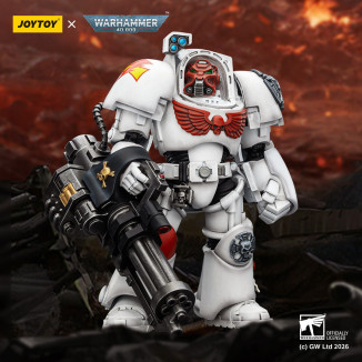 JoyToy Space Marines - Cicatrices Blancas - Terminator 3 con Puño de Poder y Cañón de Asalto 1/18 - Warhammer 40k