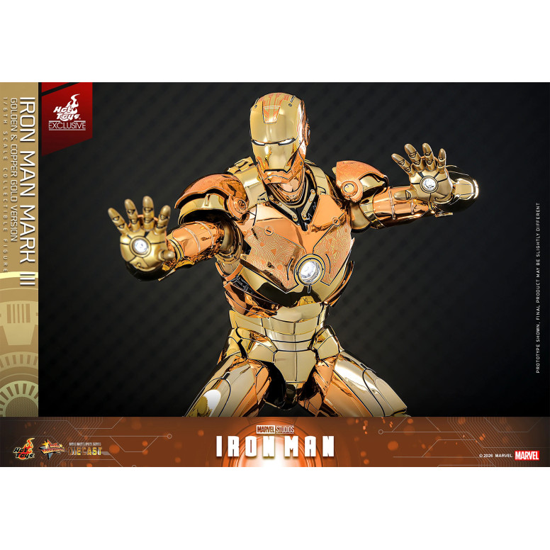 Hot Toys Marvel - Iron Man Mark III (Golden & Copper Gold Version) Die Cast MMS 1/6 - Hot Toys Exclusivo
