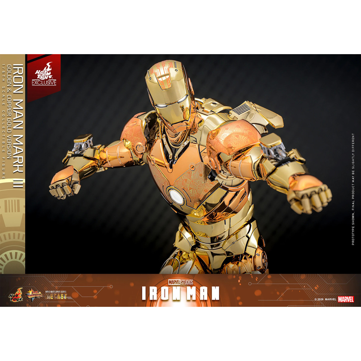 Hot Toys Marvel - Iron Man Mark III (Golden & Copper Gold Version) Die Cast MMS 1/6 - Hot Toys Exclusivo