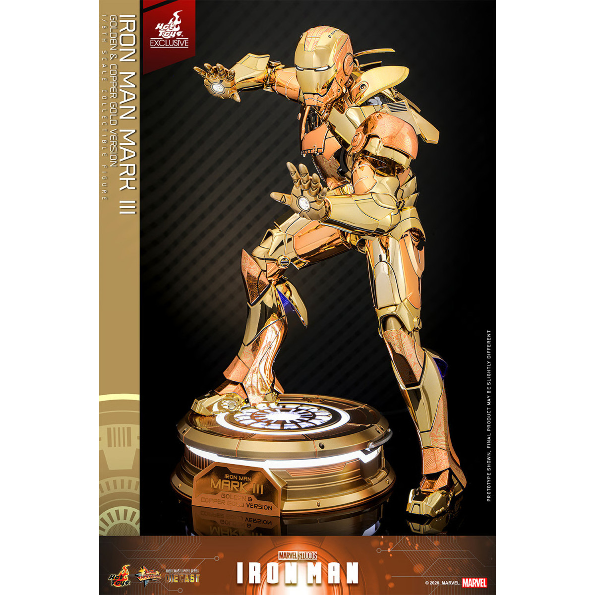 Hot Toys Marvel - Iron Man Mark III (Golden & Copper Gold Version) Die Cast MMS 1/6 - Hot Toys Exclusivo
