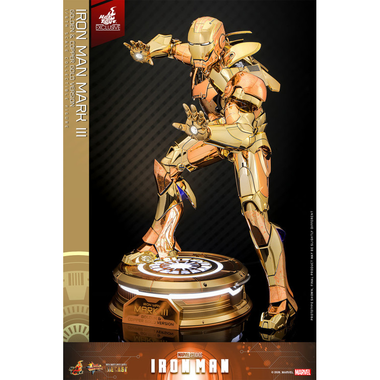 Hot Toys Marvel - Iron Man Mark III (Golden & Copper Gold Version) Die Cast MMS 1/6 - Hot Toys Exclusivo