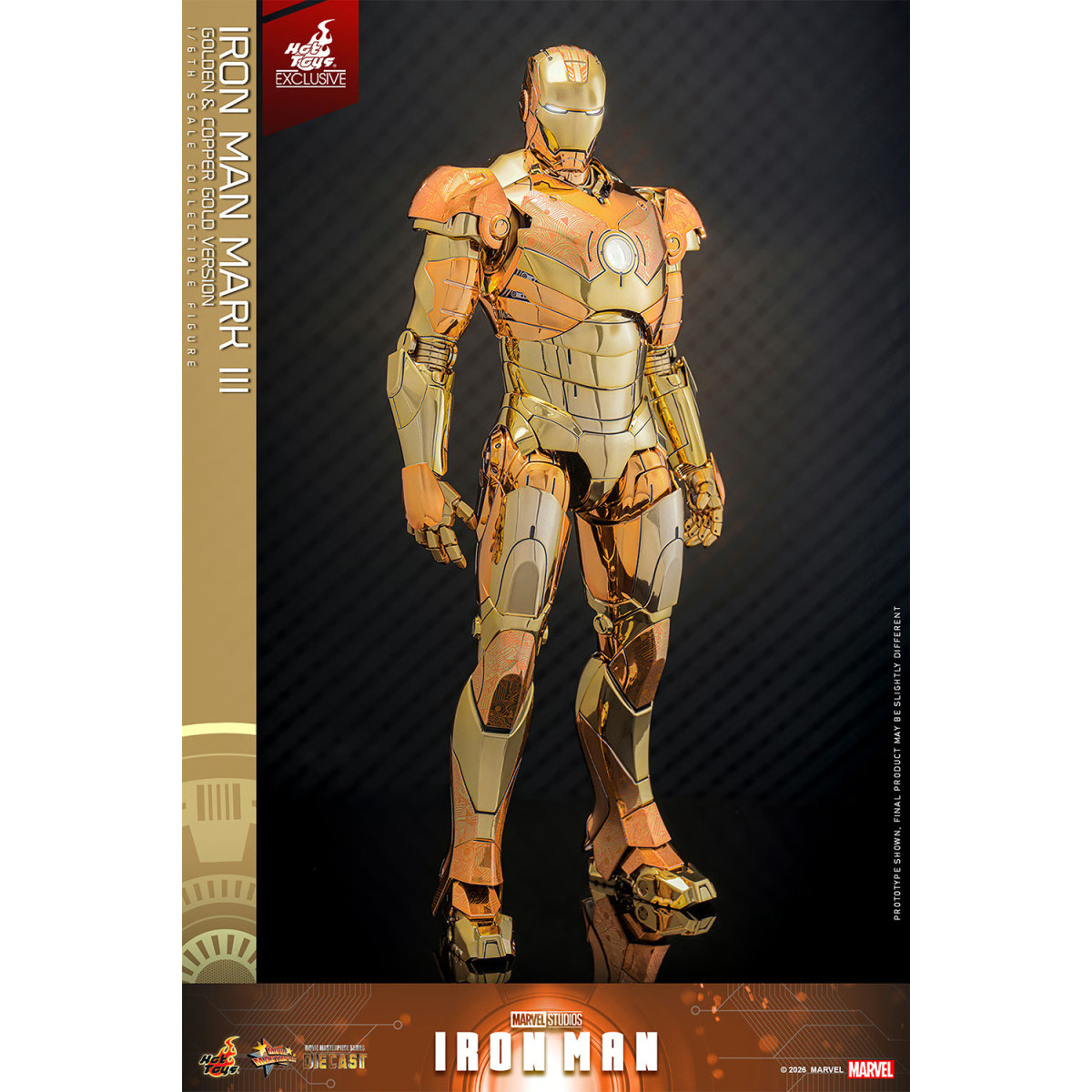 Hot Toys Marvel - Iron Man Mark III (Golden & Copper Gold Version) Die Cast MMS 1/6 - Hot Toys Exclusivo