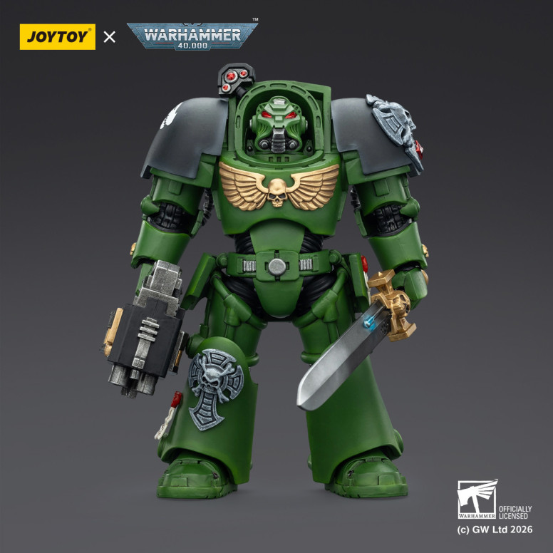 JoyToy Space Marines - Salamanders - Terminator 1 con Power Sword y Storm Bolter 1/18 - Warhammer 40k