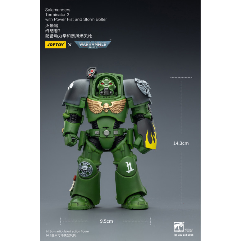 JoyToy Space Marines - Salamanders - Terminator 2 con Power Fist y Storm Bolter 1/18 - Warhammer 40k