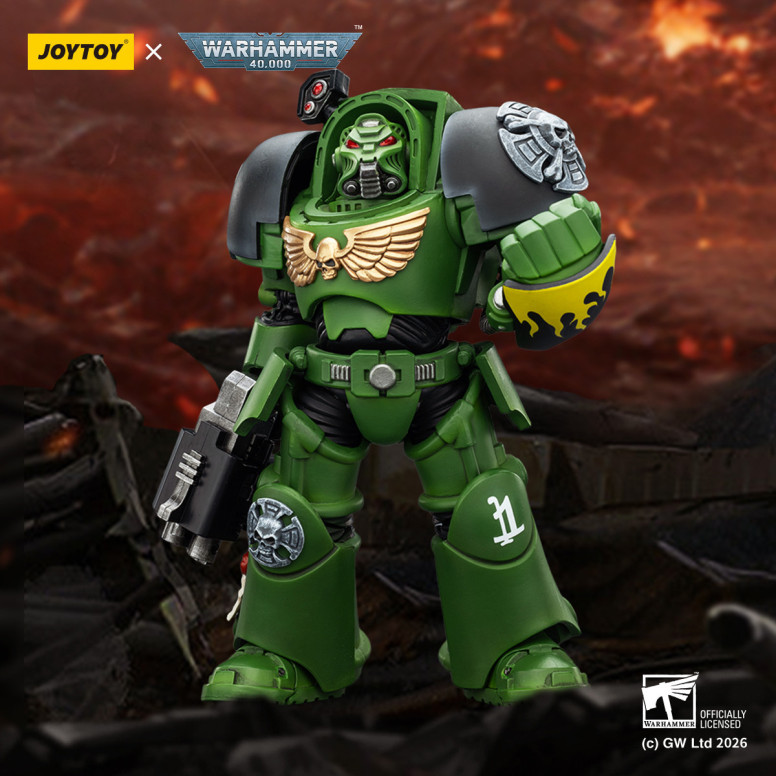 JoyToy Space Marines - Salamanders - Terminator 2 con Power Fist y Storm Bolter 1/18 - Warhammer 40k