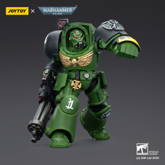 JoyToy Space Marines - Salamanders - Terminator 3 con Puño de Poder y Cañón de Asalto 1/18 - Warhammer 40k