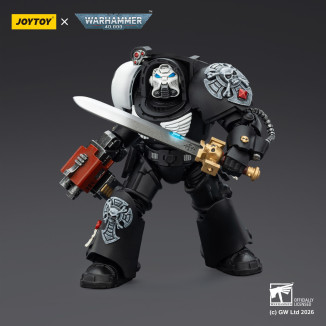 JoyToy Space Marines - Guardia Cuervo - Terminator 1 con Power Sword y Storm Bolter 1/18 - Warhammer 40k